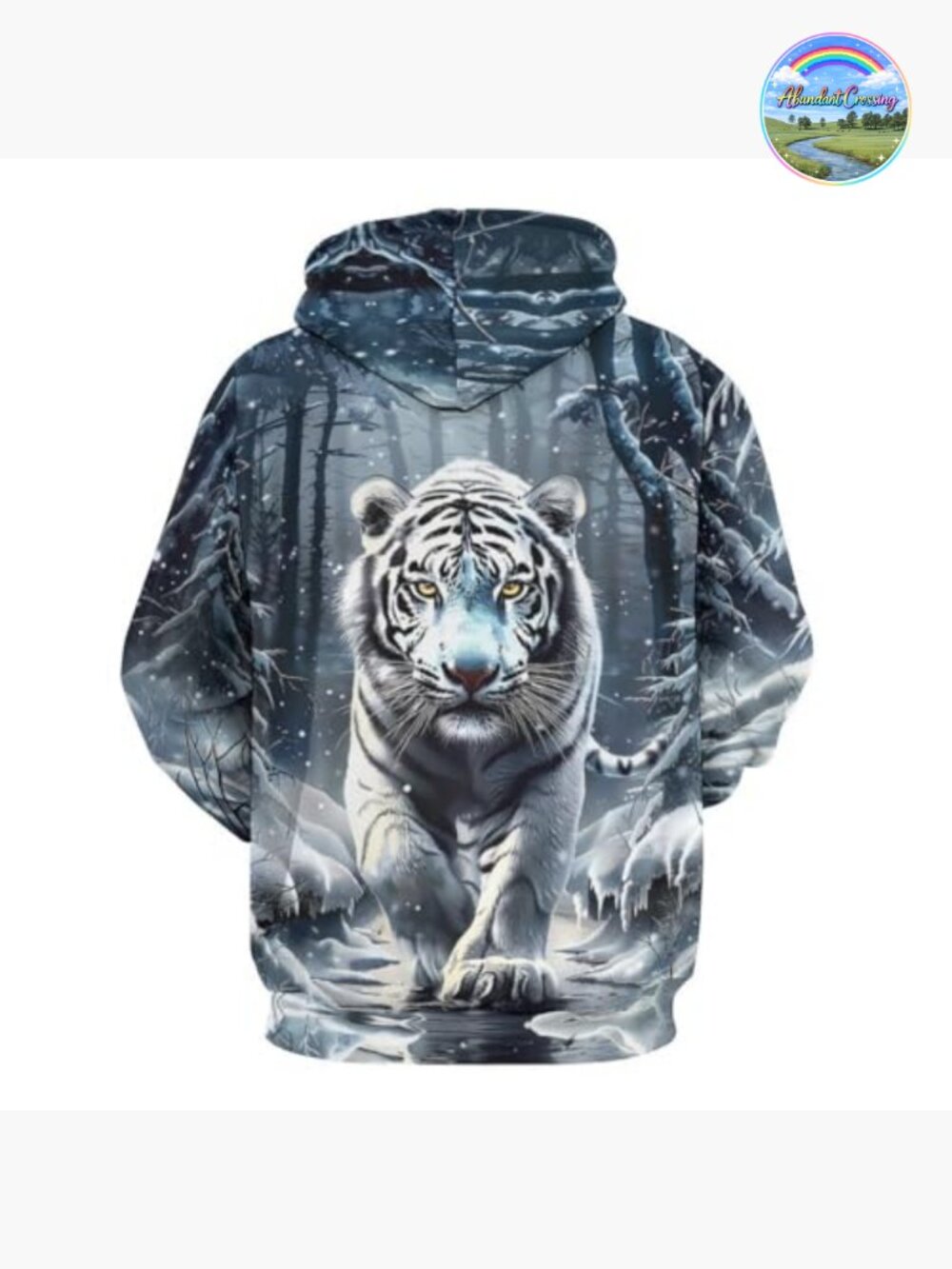 Men's Tiger Graphic Hooded Sweatshirt Fantasy Animal Long Sleeve Pullover - Picture 3 of 6